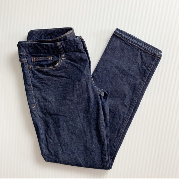Eddie Bauer Curvy Straight Leg Dark Rinse Jeans